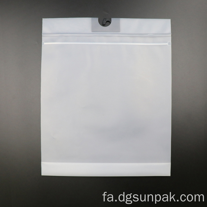 کیسه پلاستیکی سفارشی کیسه بسته بندی قلاب مات هدر